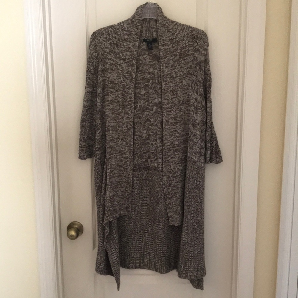 Alfani 1X open front long cardigan sweater EUC